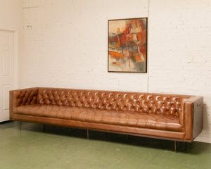 12 Foot Leather Tufted Sofa