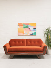Load image into Gallery viewer, Desmond Walnut Framed Sofa 72” in Royale/Rust
