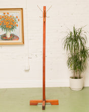 Load image into Gallery viewer, Antique Oak Floor Coat Rack
