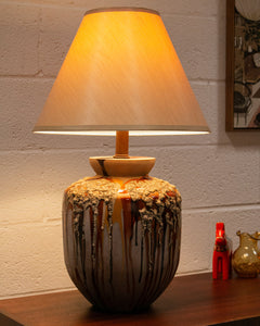 Glazed Vintage Pair of Mid Century Lamps
