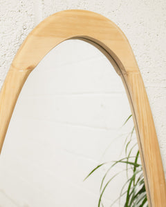 Futuristic Natural Wood Mirror