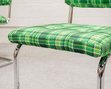 Load image into Gallery viewer, Plaid Chrome Chair
