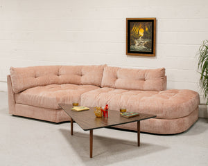 Prima Corner Wedge and Chaise in Belmont Rose