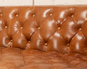 12 Foot Leather Tufted Sofa