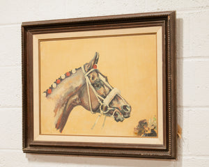 Vintage Horse Oil Painting