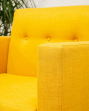 Load image into Gallery viewer, Modern Mustard Tweed Lounge Chair
