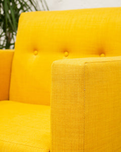 Modern Mustard Tweed Lounge Chair