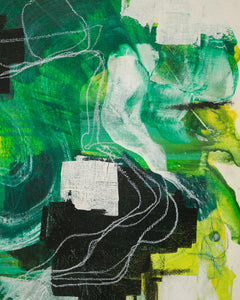 Green Abstract Oil Painting by E. Marz