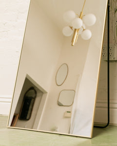 Brass Arch Floor Mirror