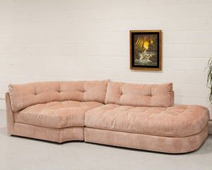 Prima Corner Wedge and Chaise in Belmont Rose