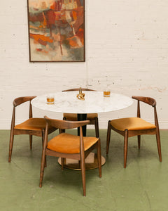 Scandinavian Dining Chair in Gold Velvet