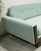 Load image into Gallery viewer, Baby Blue Desmond Walnut Framed Sofa 80&quot;
