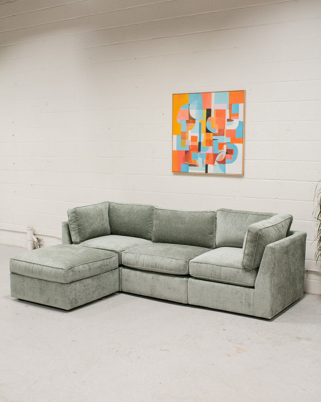 Barney Modular Sofa in Belmont Jade 4 Piece