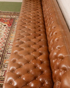 12 Foot Leather Tufted Sofa