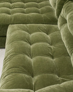 Prima Chaise and Bumper Olive Green Sofa