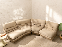 Load image into Gallery viewer, 70s-Style Curved Modular Sectional Sofa in Textured Gray
