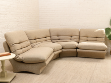 Load image into Gallery viewer, 70s-Style Curved Modular Sectional Sofa in Textured Gray
