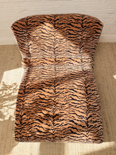 Load image into Gallery viewer, 1950s Tiger Print Sculptural Chaise Lounge Newly Upholstered
