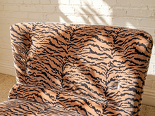 Load image into Gallery viewer, 1950s Tiger Print Sculptural Chaise Lounge Newly Upholstered
