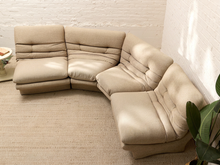 Load image into Gallery viewer, 70s-Style Curved Modular Sectional Sofa in Textured Gray
