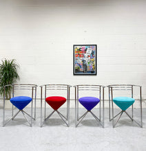 Load image into Gallery viewer, 1980’s Chrome and Glass Art Deco Modern Dining Chair Set by Minson of CA
