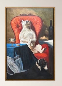 Pug Relaxing on Chair Portrait
