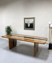 Load image into Gallery viewer, Solid Walnut + Resin Dining Table
