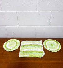 Load image into Gallery viewer, Vintage Crochet Potholder and (2) Pot Savers
