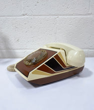 Load image into Gallery viewer, Vintage Brown Striped Rotary Phone
