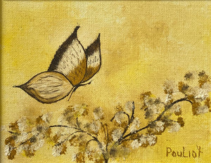 Vintage Mini Butterfly Painting