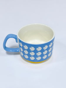 Blue Ceramic Bird Mug
