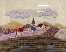Load image into Gallery viewer, Fabric Art of a Small Town - Framed
