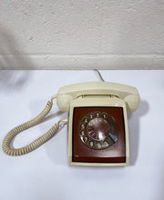 Load image into Gallery viewer, Vintage Brown Striped Rotary Phone
