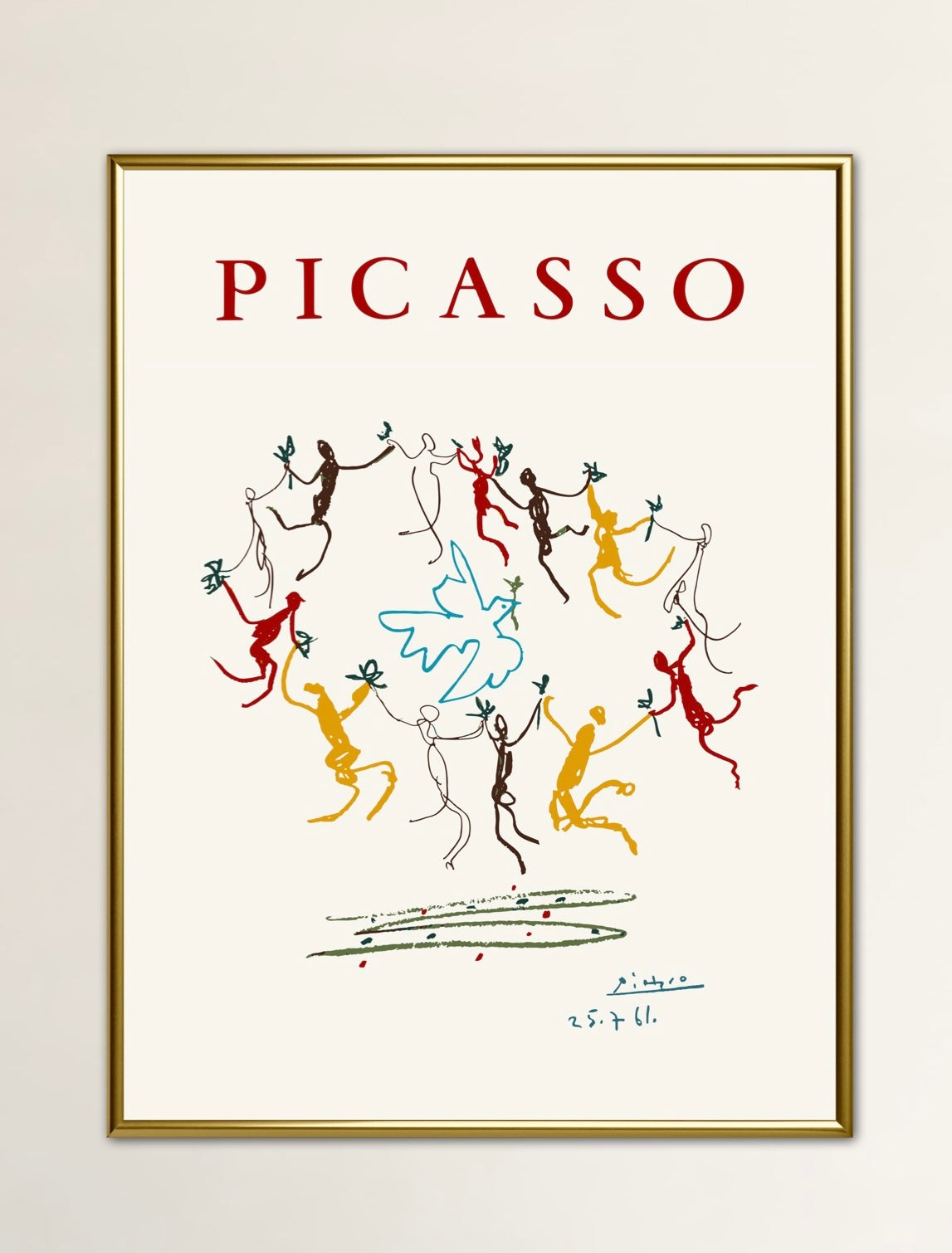ピカソ 額装 「Circle of friendship」 Circle Of Friendship” Framed 5x7” Print PABLO PICASSO