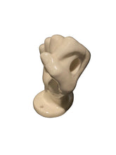 Load image into Gallery viewer, 1977 N Funk vintage white ceramic clenched fist sculpture
