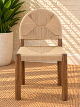 Load image into Gallery viewer, Gaia woven cord dining chair with natural seagrass seat and back and Light Brown Walnut wood frame
