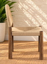 Load image into Gallery viewer, Gaia woven cord dining chair with natural seagrass seat and back and Light Brown Walnut wood frame
