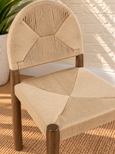 Load image into Gallery viewer, Gaia woven cord dining chair with natural seagrass seat and back and Light Brown Walnut wood frame
