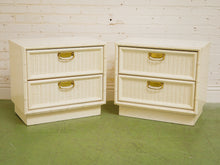 Load image into Gallery viewer, White Vintage Bamboo Nightstand
