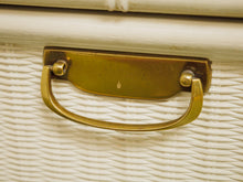 Load image into Gallery viewer, White Vintage Bamboo Nightstand
