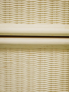 White Vintage Bamboo Nightstand