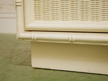 Load image into Gallery viewer, White Vintage Bamboo Nightstand
