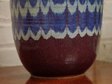 Load image into Gallery viewer, Glazed Earthenware Ovoid Vase With a Blue Hue Flambe Glaze
