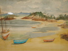 Load image into Gallery viewer, Boats on the Sand Watercolor
