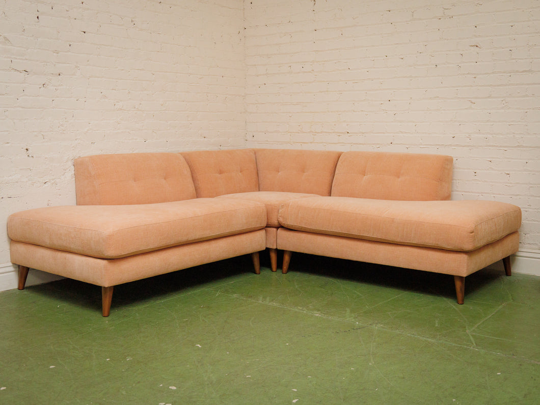 Pinkish Peach compact apartment sectional