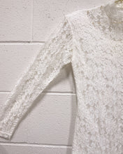 Load image into Gallery viewer, Cream Lace Mock Neck Blouse
