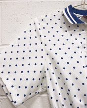 Load image into Gallery viewer, Vintage White and Navy Blue Polka Dot Dress (10)

