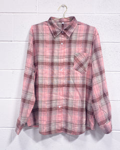 Pink Flannel Blouse (2X)