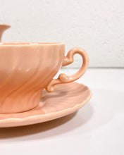Load image into Gallery viewer, Vintage Peach Franciscan Matte Coffee Cup, Saucer and Creamer
