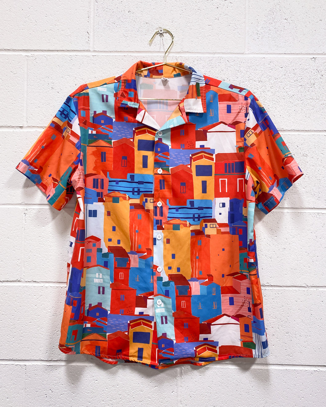 “Houses” Button Up Shirt  (M)